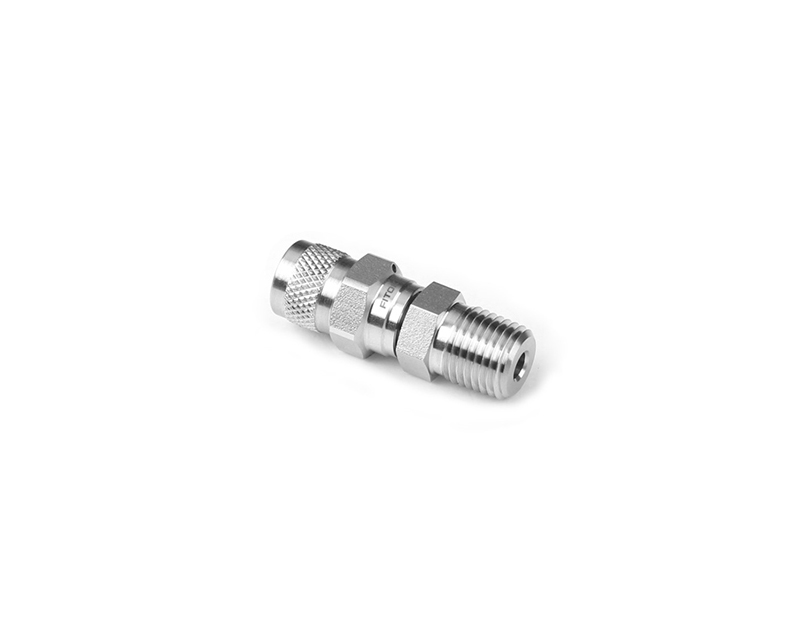 Purge Valve, Body: 316SS, MWP: 4,000psig, Poppet: 316SS Ball, Spring: 302SS/A313, Conn.: 1/4in. (M)NPT, Straight Type