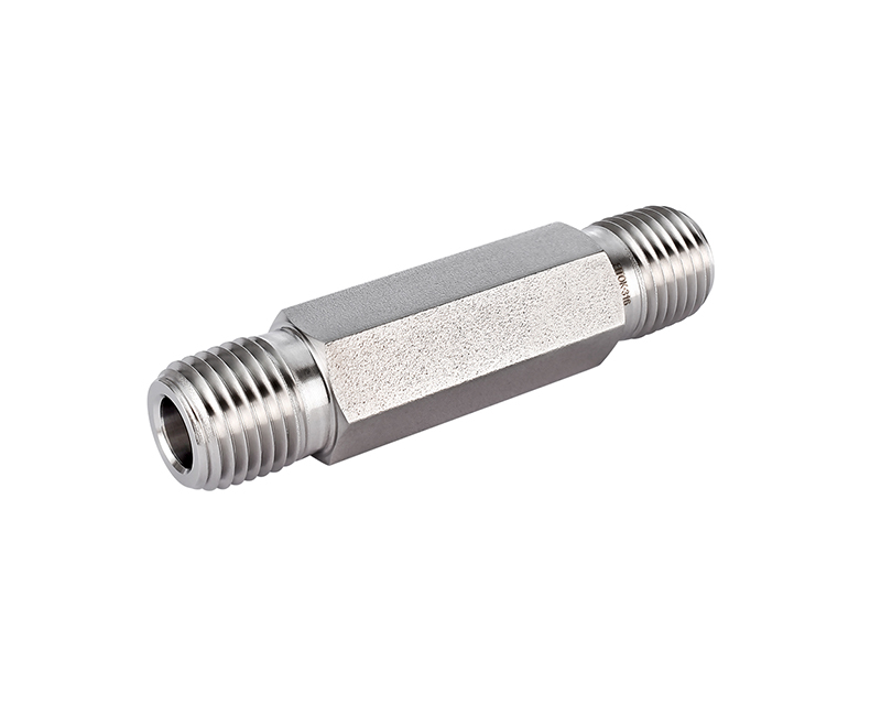 316 SS Pipe Fitting, Hex Long Nipple, 1/2&quot; Male NPT,6in.(152.4mm) Length  