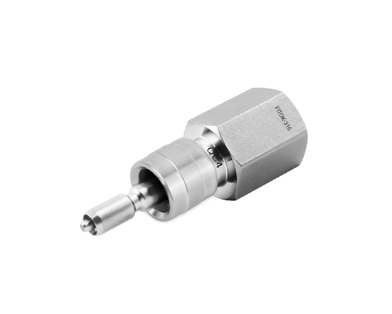 Quick-connect Stem, 316SS,Stem, QC4 Series,  Connection: 1/4in. (F)NPT, (SESO) Stem without valve, remains open when uncoupled