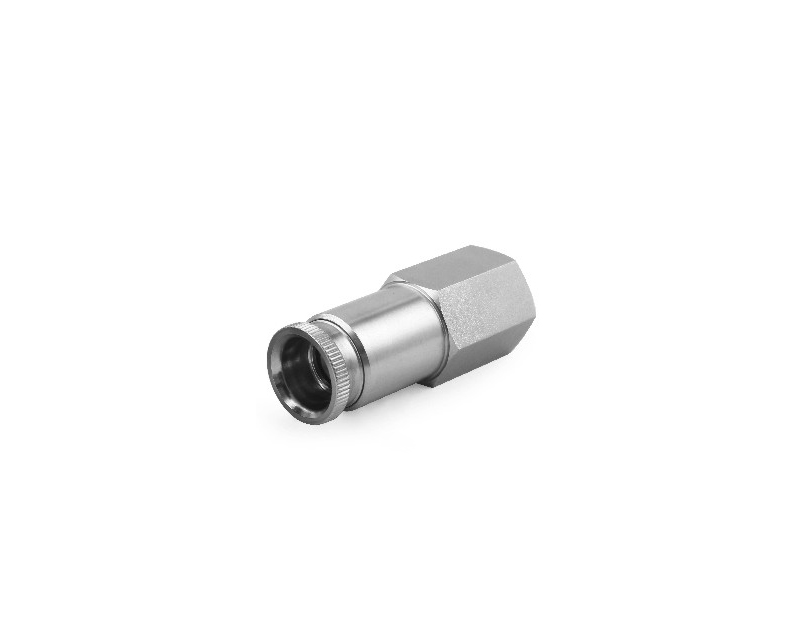 QTM-serie Quick-Connects stengels, 1/2 &quot; - Vrouwelijke NPT, steel met klepafsluiting bij ontkoppeling - SS316