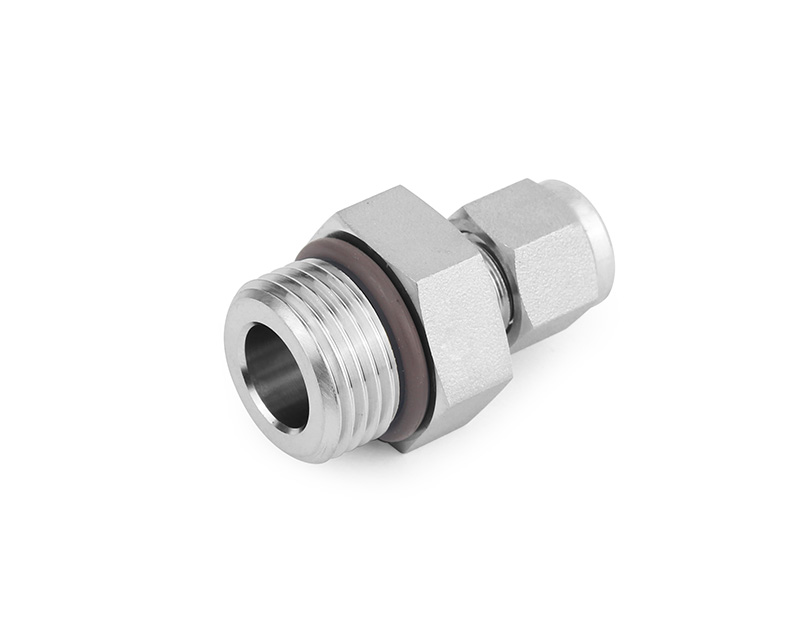 Male Connector, 316SS, 1/2in. Tube OD, 2-Ferrule x 3/4-16 Male SAE/MS Thread