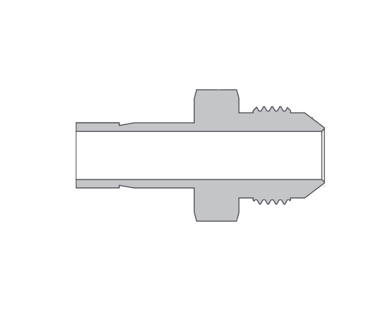 Male Adapter, 316SS, 1/4in. OD Tube Stub End  x 1/4in. Male JIC (AN16)37º Flare