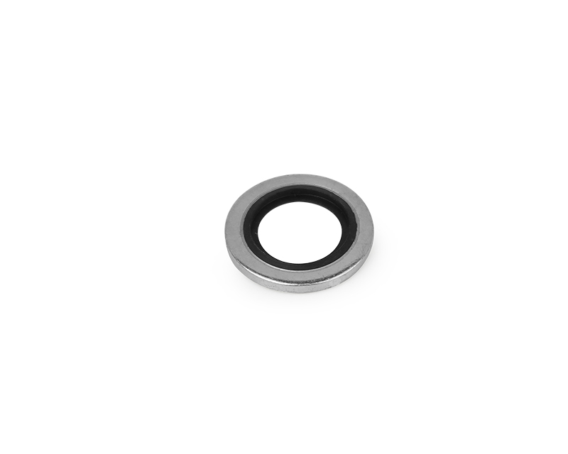 RS Gasket, For 1/4in. Male ISO Parallel (BSPP), Buna-N inner ring bonded to Carbon Steel outer ring