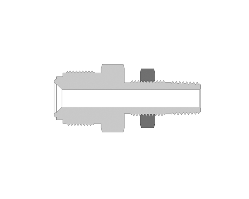 316 SS Metal Gasket Face Seal Fittings, Bulkhead Male Connectorr, 1/4" FR Body x 1/4  Male  NPT