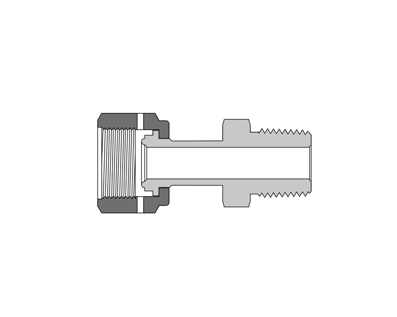 316 SS Metal Gasket Face Seal Fittings, FR Welded Gland to Male NPT, 1/4" FR Welded Gland  x 1/8 Male NPT 