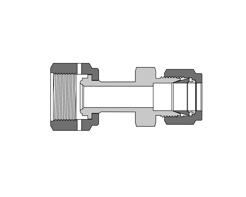 316 SS Metal Gasket Face Seal Fittings, 1/4&quot; FR Welded Gland Union