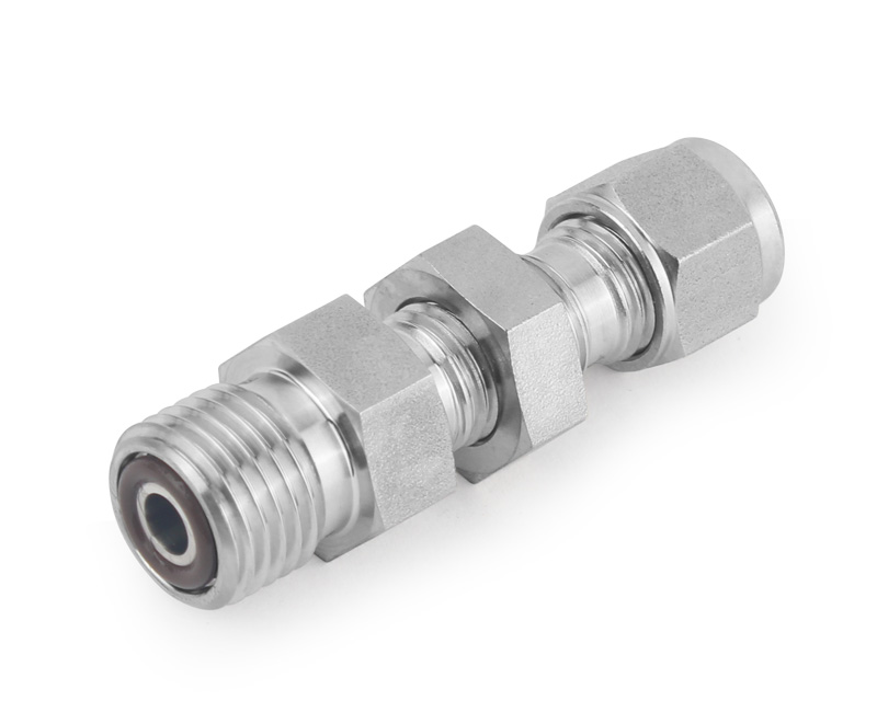 316 SS O-Ring Face Seal Fitting,Tube Fitting Bulkhead Connector, 1/4&quot; FO Body x 1/4&quot; Tube Fitting