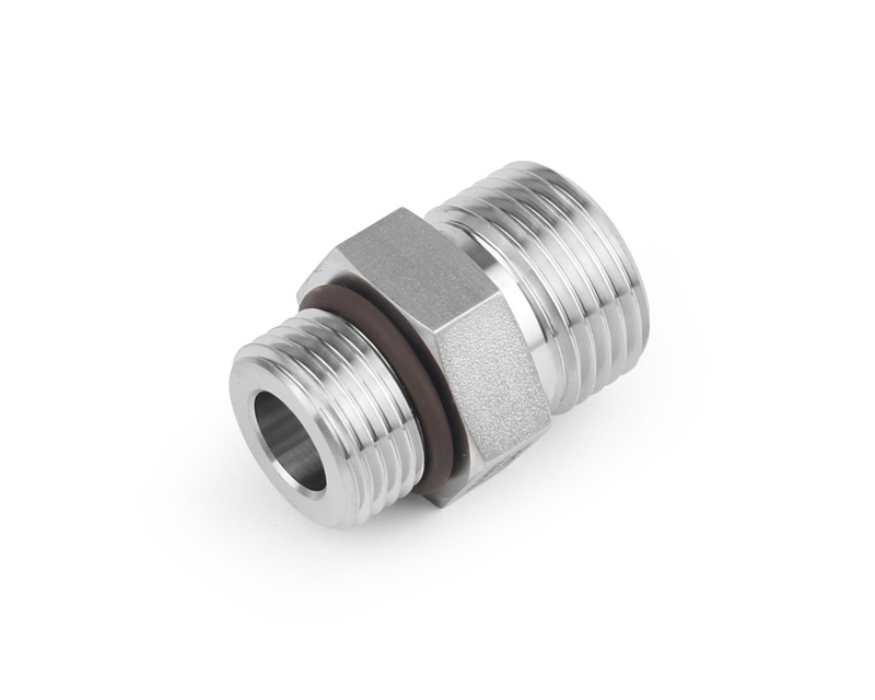 316 SS O-Ring Face Seal Fitting, Male Connector, 1/2&quot; FO Body x 3/4-16 SAE/MS Thread