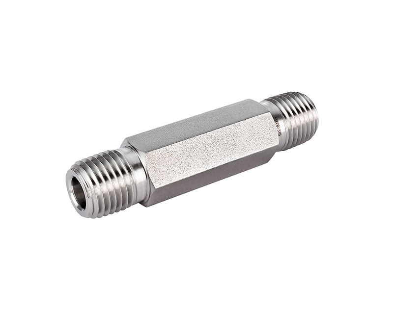 316 SS Pipe Fitting, Hex Long Nipple, 1/8" Male NPT,1.50in.(38.1mm) Length 