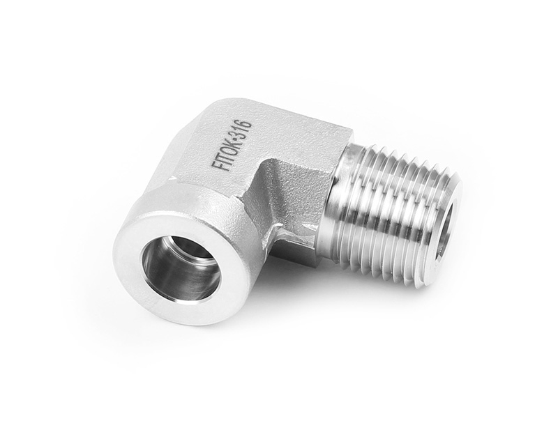 316 SS Weld Fitting,Tube Socket Weld Male Elbow, 3/8&quot; Tube Socket Weld × 1/4&quot; Male NPT