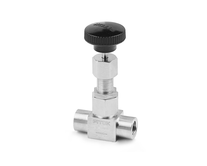 Metering Valve, Body: 316SS, MWP: 5,000psig, Packing: PTFE, Conn.: 1/8in. x 1/8in. (F)NPT, Orifice:1.6mm, Cv:0.04, Round Phenolic Handle, With Shutoff Service