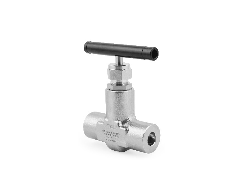 Needle Valve, Body: 316SS/A182, MWP: 6,000psig, Packing: Graphite, Conn.: 1/2in. x 1/2in. Tube Socket Weld, Orifice:6.4mm, Cv:0.85, Black Al T-bar Handle