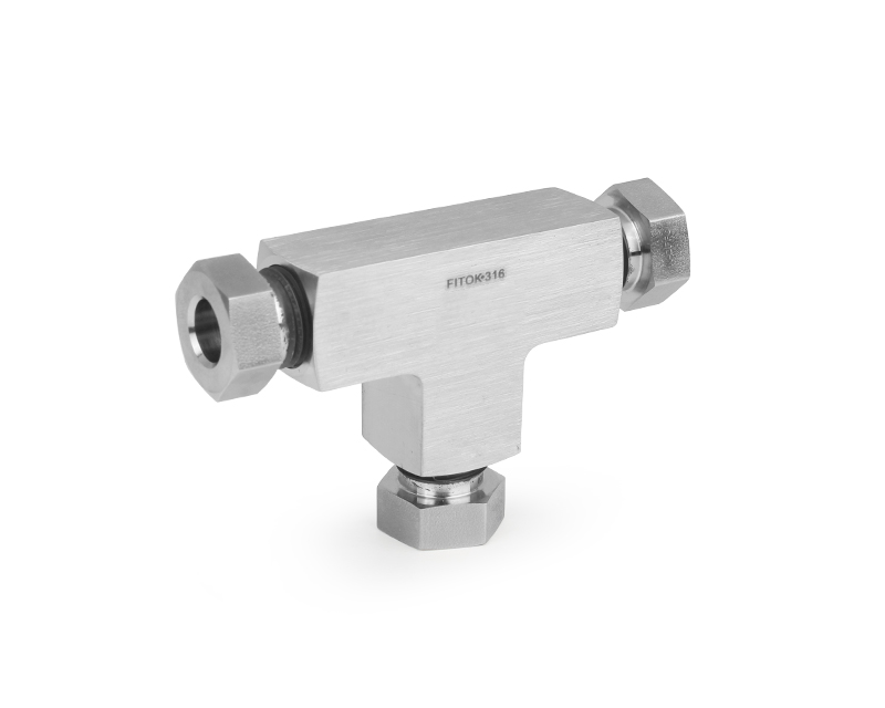 316 SS, FITOK 20D Series Medium Pressure Tube Fitting, Union Tee, 9/16&quot; O.D.