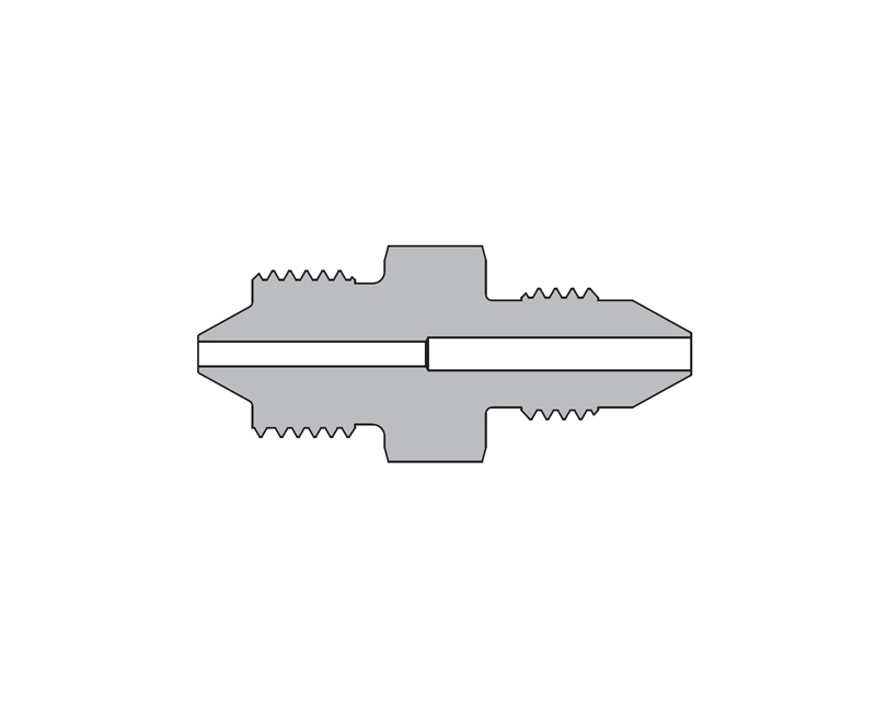 316 SS, FITOK AMH Series Adapter Fitting, Male to Male, 1/4&quot; Male 60 Series High Pressure × 9/16&quot; Male 20M Series Medium Pressure, Coned and Threaded Connection