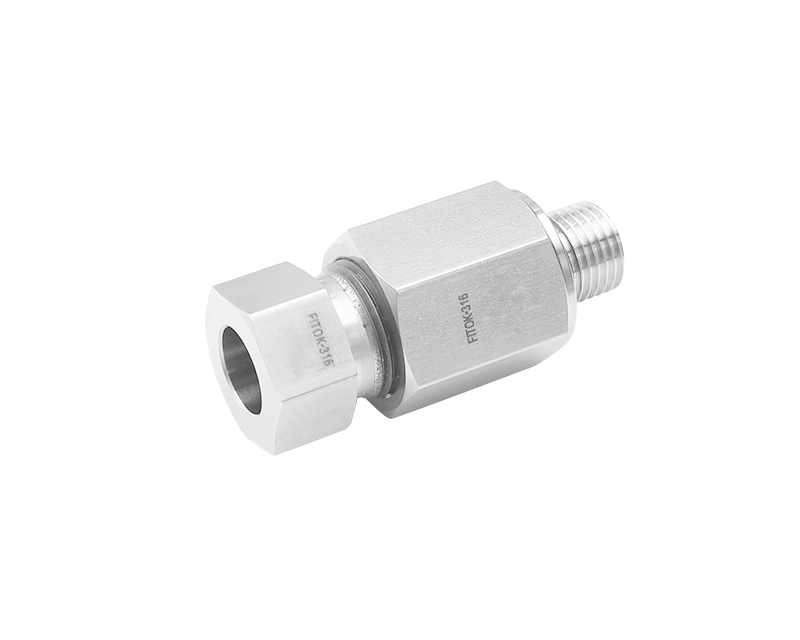 316 SS, FITOK 20D Series Medium Pressure Tube Fitting, Male Connector, 3/4&quot; O.D. × 3/4 Male NPT
