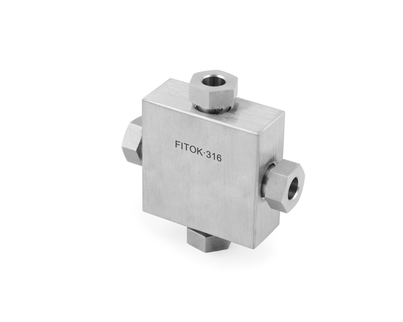 316 SS, FITOK 20M Series Medium Pressure Fitting, Coned and Threaded Connection, Union Cross, 3/4" O.D.