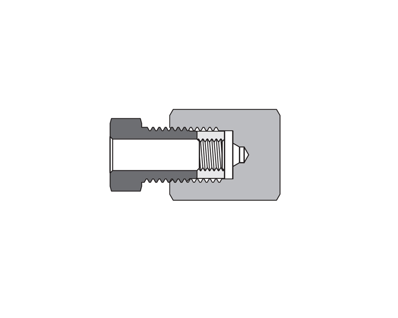 316 SS, FITOK 20M Series Medium Pressure Fitting, Coned and Threaded Connection, Cap, 1&quot; O.D.