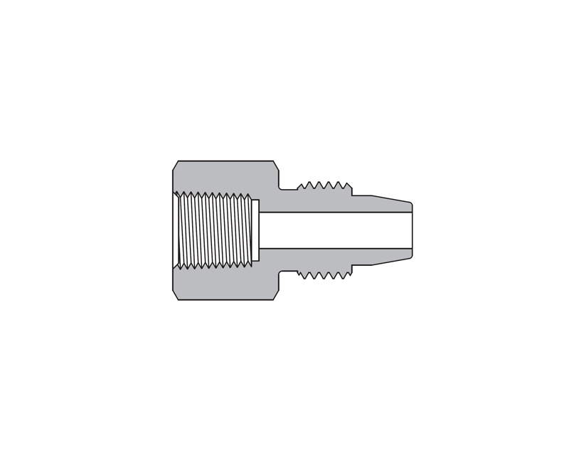 316 SS, FITOK AMH Series Adapter Fitting, Female to Male, 1/4&quot; Female NPT × 1/4&quot; Male 20D Series Medium Pressure Tube Fitting