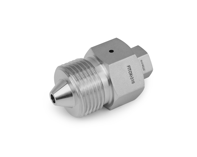 316 SS, AMH Series Adapter Fitting, Female to Male, 3/8" Female 60 Series High Pressure × 9/16" Male 60 Series High Pressure, Coned and Threaded Connection