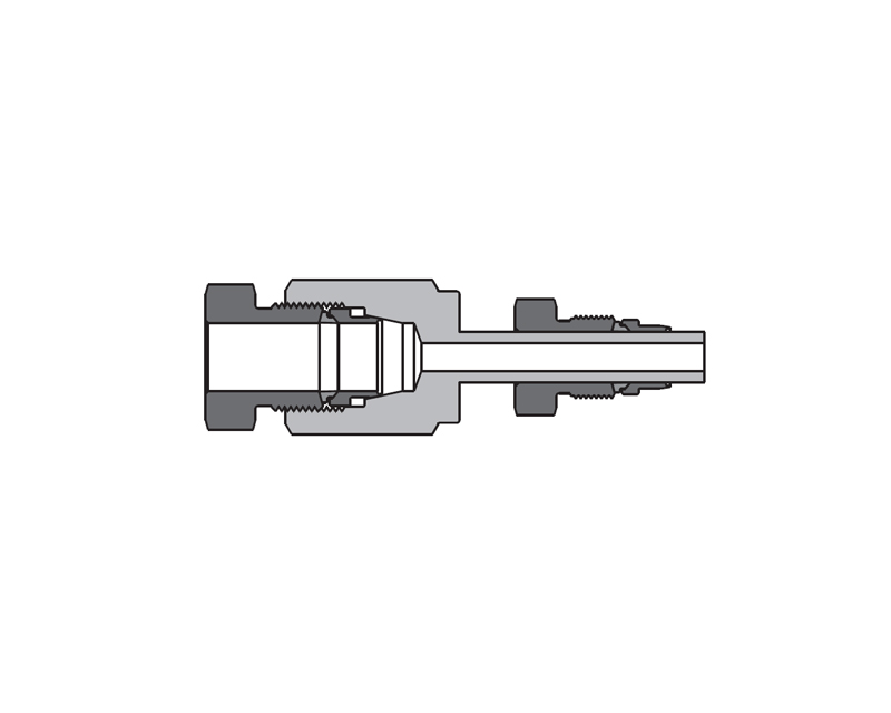 316 SS, FITOK 20D Series Medium Pressure Tube Fitting, Reducer, 1/4" O.D. × 3/8" O.D.