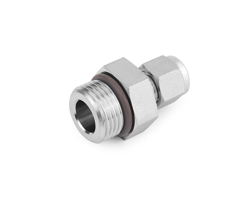 316 SS, FITOK 6 Series Tube Fitting, Male Connector, 3/16&quot; O.D. × 3/8-24 Male SAE/MS Straight Thread(ST)