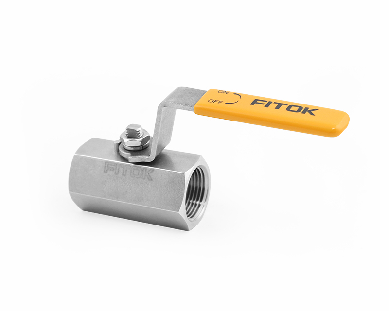 316 SS, BR Series Ball Valves, Hexbar Stock, PTFE Seats, 3/4 Female NPT, 1000psig (69bar), -20°F to 450°F( -28°C to 232°C), 0.47" Orifice, Straight