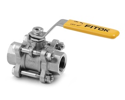 [BGSS-FNS16-25] Ball Valve, Body: 316SS/CF8M, MWP: 1,000psig, Seat: PTFE, Conn.: 1in. x 1in. (F)NPT, Orifice:25mm, Cv:93, SS Lever Handle, 3-Piece Bolted Body