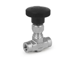 [NGSS-FNS8-9] Needle Valve, Body: 316SS, MWP: 3,000psig, Packing: PTFE, Conn.: 1/2in. x 1/2in. (F)NPT, Orifice:10mm, Cv:1.8,Black Knob Handle