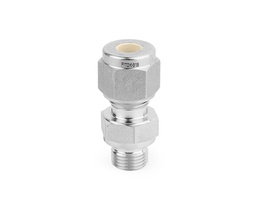 [SS-CM-FL4-RS6] Male Connector, 316SS, 1/4in. Tube OD, 2-Ferrule x 3/8in. (M)BSPP (ISO Parallel, RS Gasket) 