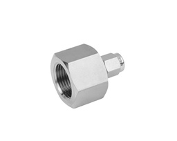 [SS-CF-ML3-MS14] Female Connector, 316SS, 3mm Tube OD, 2-Ferrule x M14×1.5 Metric Thread (MS)