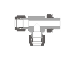 [SS-TPT-ML10-PP4] Positionable Male Run Tee, 316SS, 10mm x 10mmTube OD, 2-Ferrule x 1/4in. ISO Parallel Thread