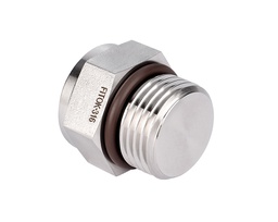 [SS-PP-ST17] 316 SS Pipe Fitting, 1 1/16-12 Male SAE/MS Straight Thread Plug