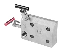 [2DSS-FNS8-A] 2-Valve Manifolds, Body: 316SS, MWP: 6000psig, Packing: PTFE, Process/Inlet: 1/2in. (F)NPT, Inst./Outlet: Flange, Vent: 1/4in. (F)NPT,Cv: 0.35, Al T-bar Handles, Config: 1-Isolate &amp; 1-Vent, Direct Mounting