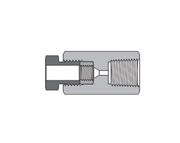 [SS-FFC-MF6-FNS4] 316 SS, FITOK AMH Series Adapter Fitting, Female to Female, 3/8&quot; Female 20M Series Medium Pressure Coned and Threaded Connection × 1/4 Female NPT