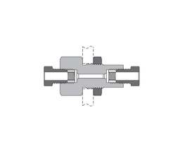 [SS-MBU-MF4] 316 SS, FITOK 20M Series Medium Pressure Fitting, Coned and Threaded Connection, Bulkhead Union, 1/4&quot; O.D.