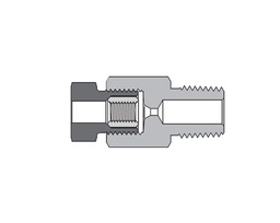 [SS-FMA-HF6-NS8] 316 SS, FITOK AMH Series Adapter Fitting, Female to Male, 3/8&quot; Female 60 Series High Pressure Coned and Threaded × 1/2 Male NPT