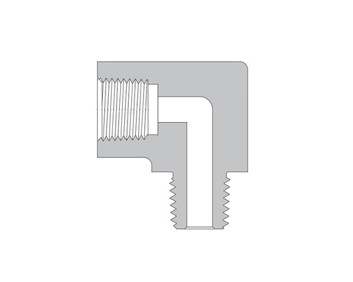 [SS-HPE-FNS6-NS6] 316 SS, PMH Series High Pressure Pipe Fitting, Street Elbow, 3/8 Female NPT × 3/8 Male NPT