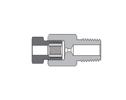 [SS-FMA-HF4-NS6] 316 SS, FITOK AMH Series Adapter Fitting, Female to Male, 1/4&quot; Female 60 Series High Pressure Coned and Threaded × 3/8 Male NPT